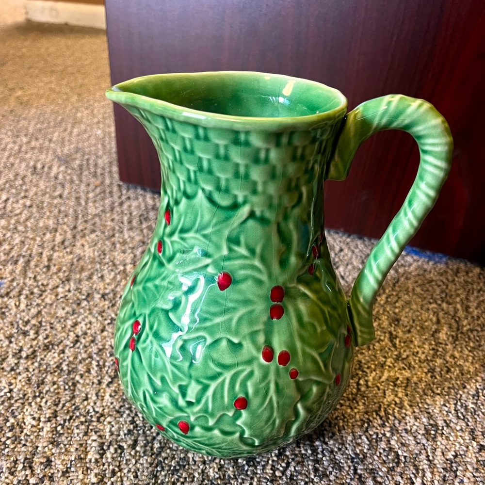 Bordallo Pinheiro - Portugal - holly glass pitcher